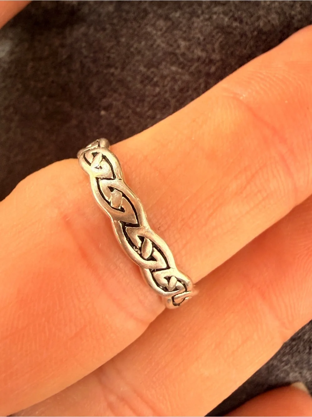 VTG Sterling Silver Celtic Knot Band Ring Sz8